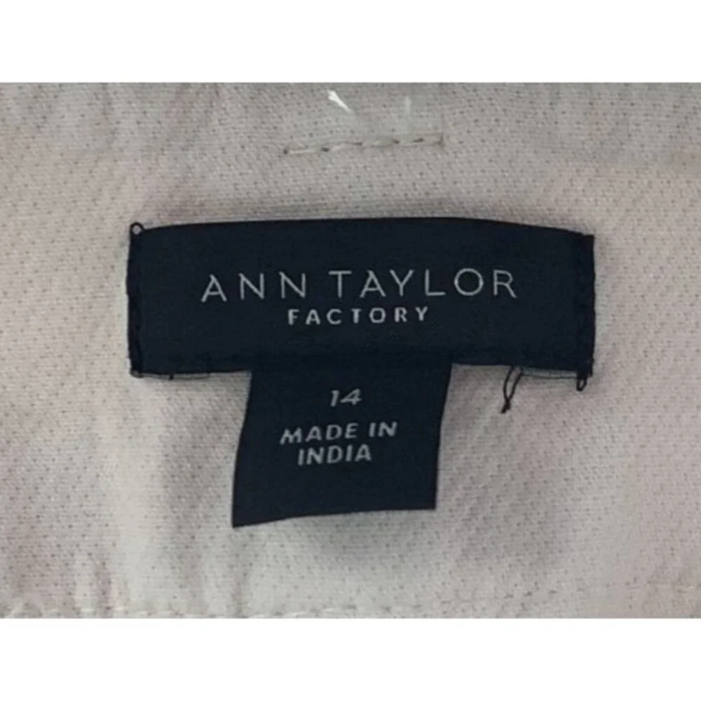 Ann Taylor Factory The Crop Mid Rise Ankle Pants Pink Size 14 - Picture 6 of 7